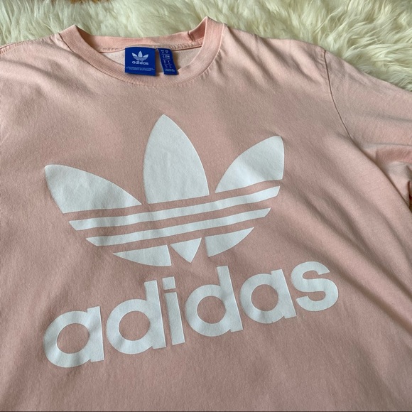 Adidas Light Peachy Pink Cotton  T-Shirt Medium - Picture 4 of 7